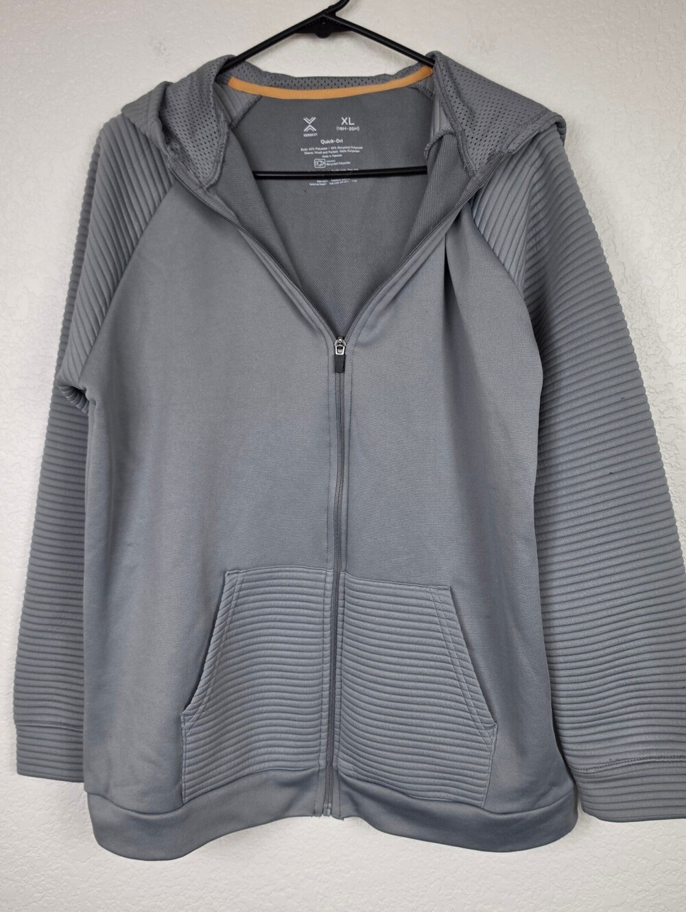 Xersion XL Grey Gray Hoodie Sweatshirt Jacket
